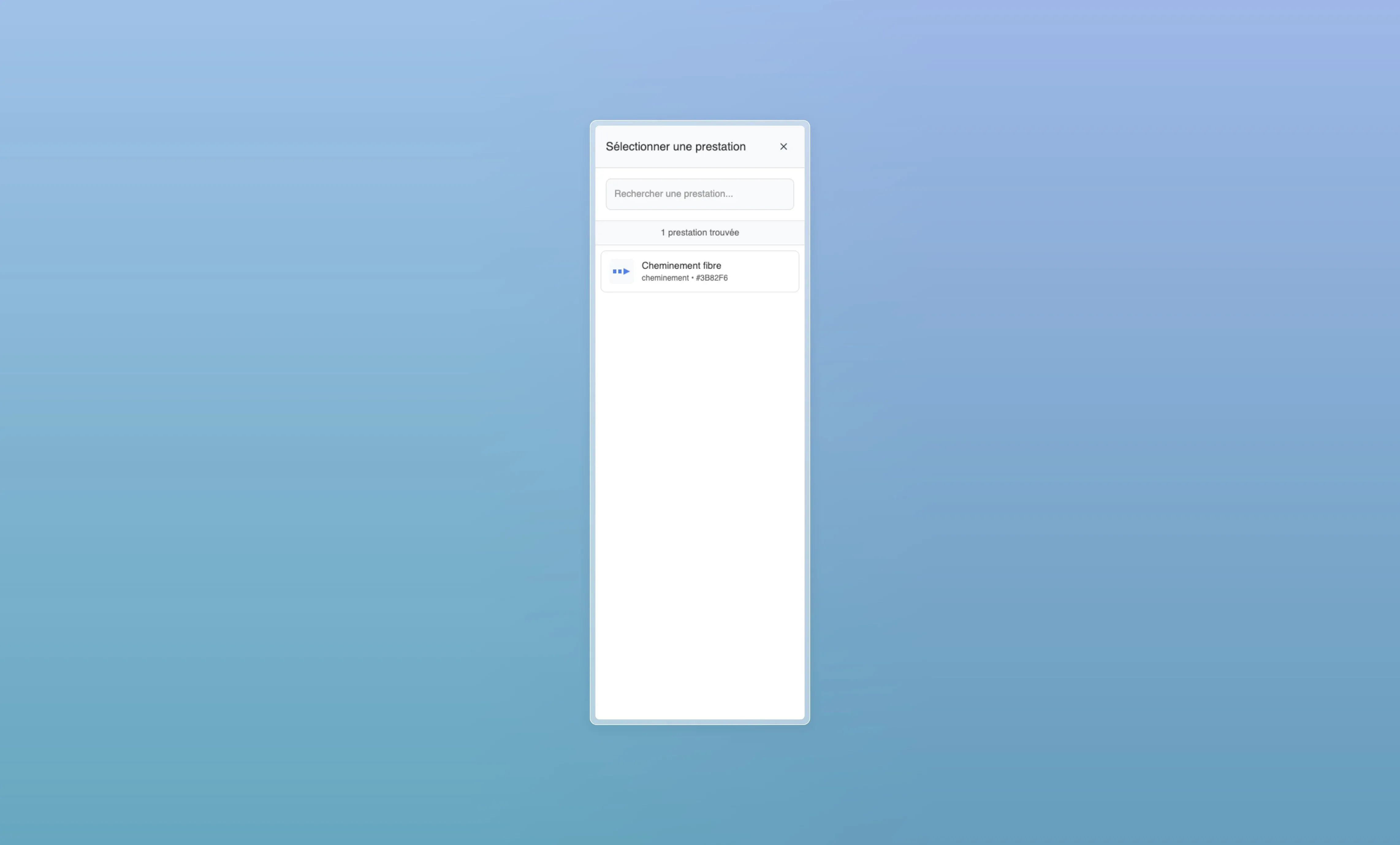 Liste des prestations assignés sur l'application mobile,