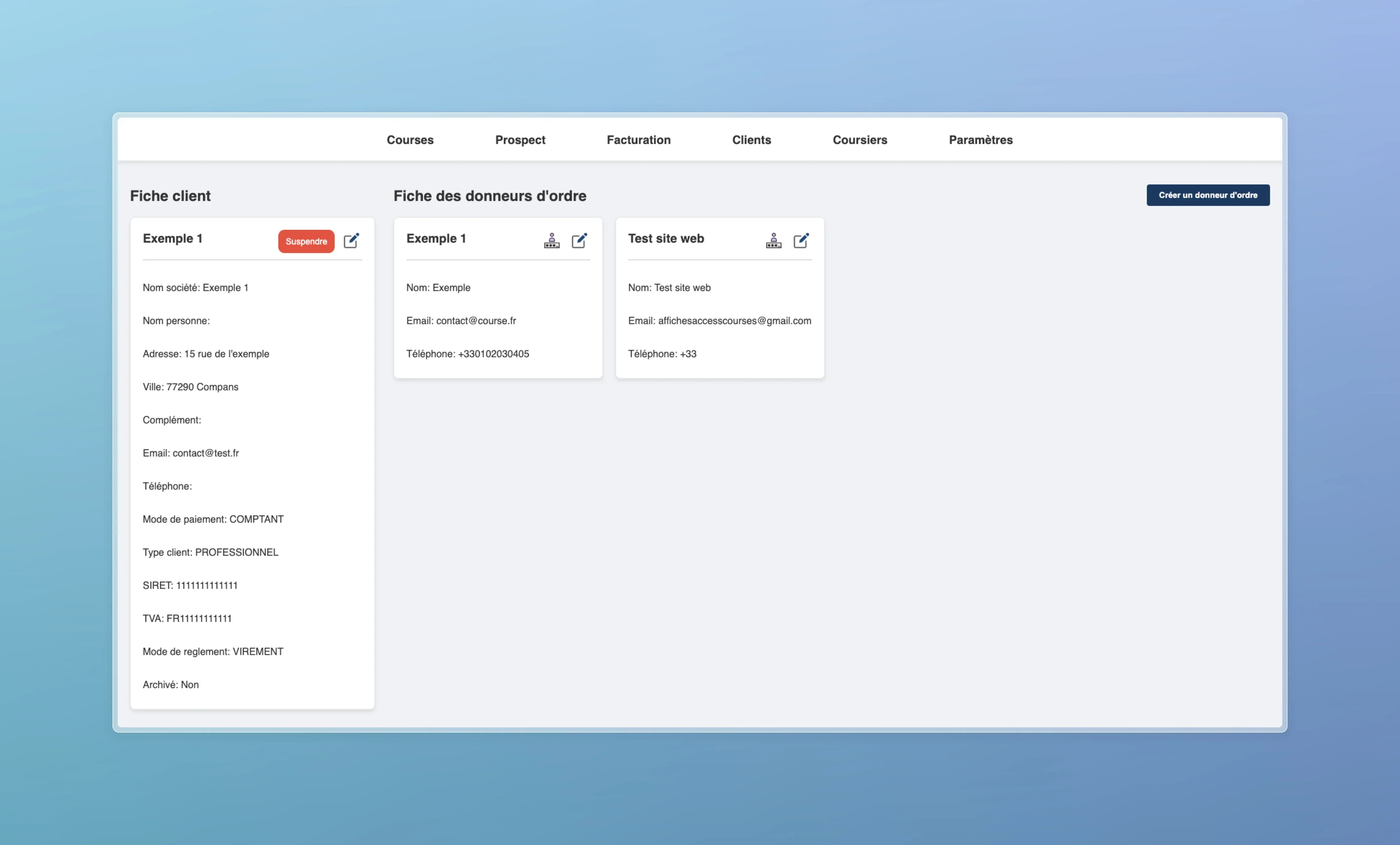 Module de gestion des clients avec profils détaillés