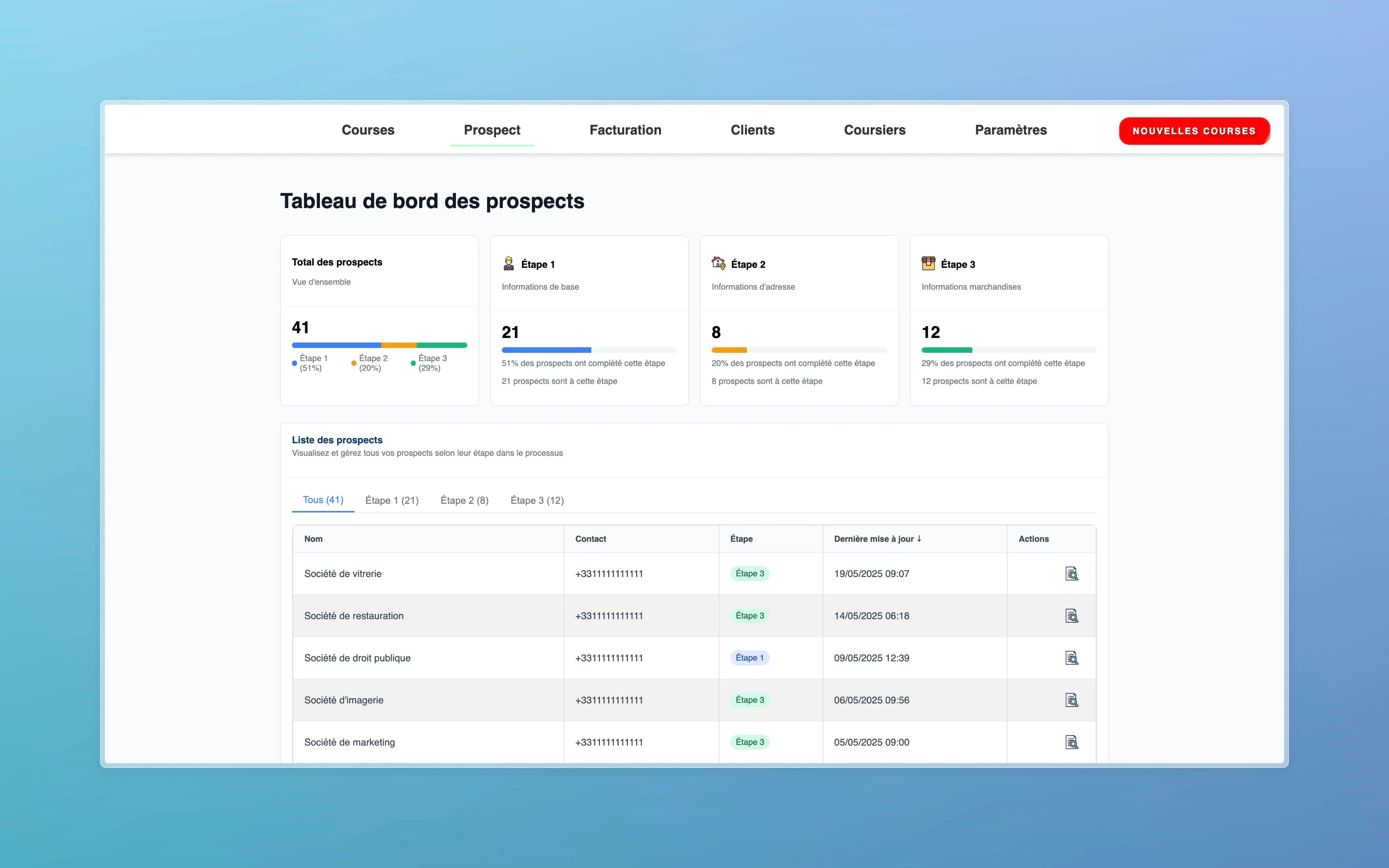 Module de gestion des prospects et leads