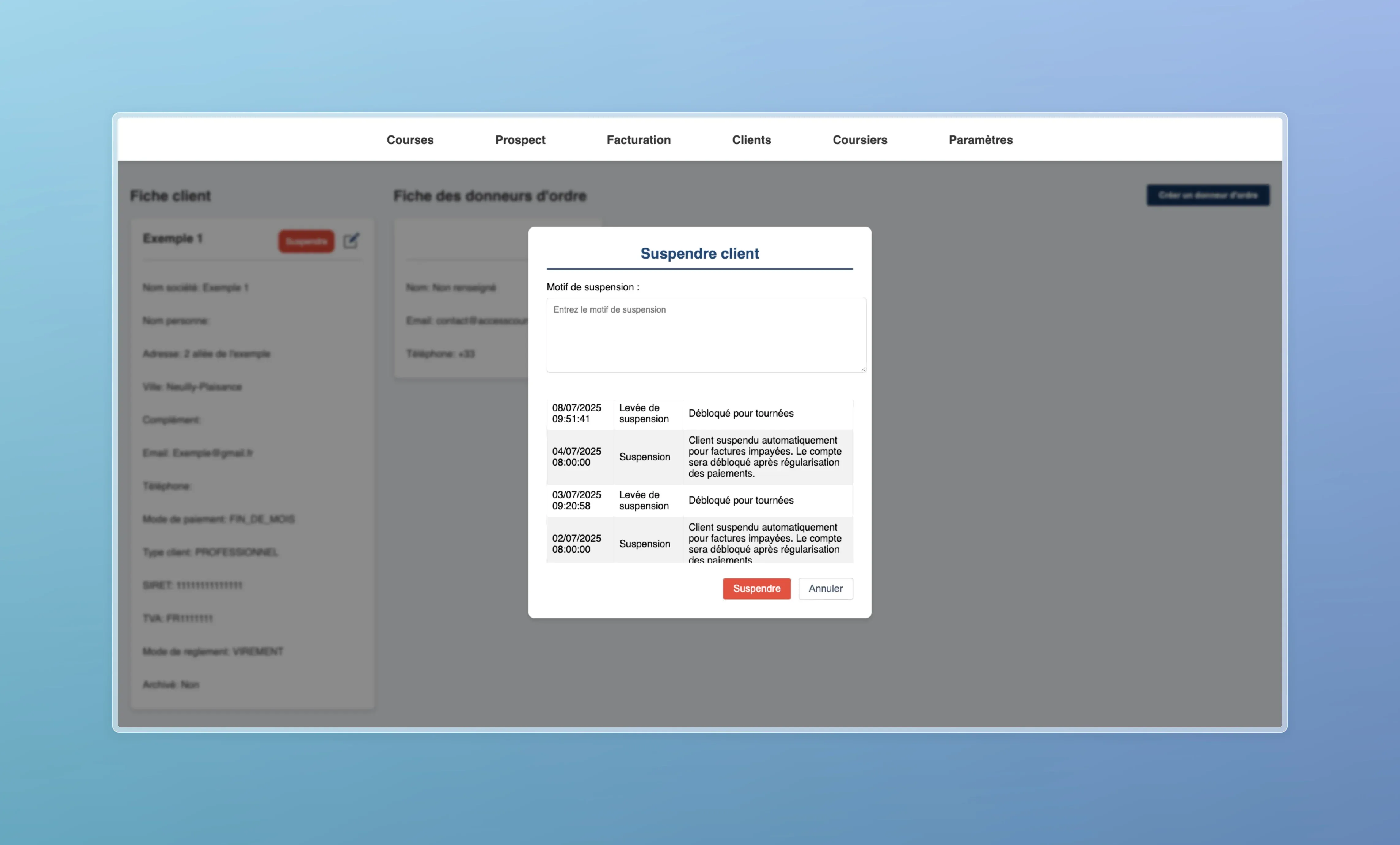 Module de gestion des clients avec profils détaillés