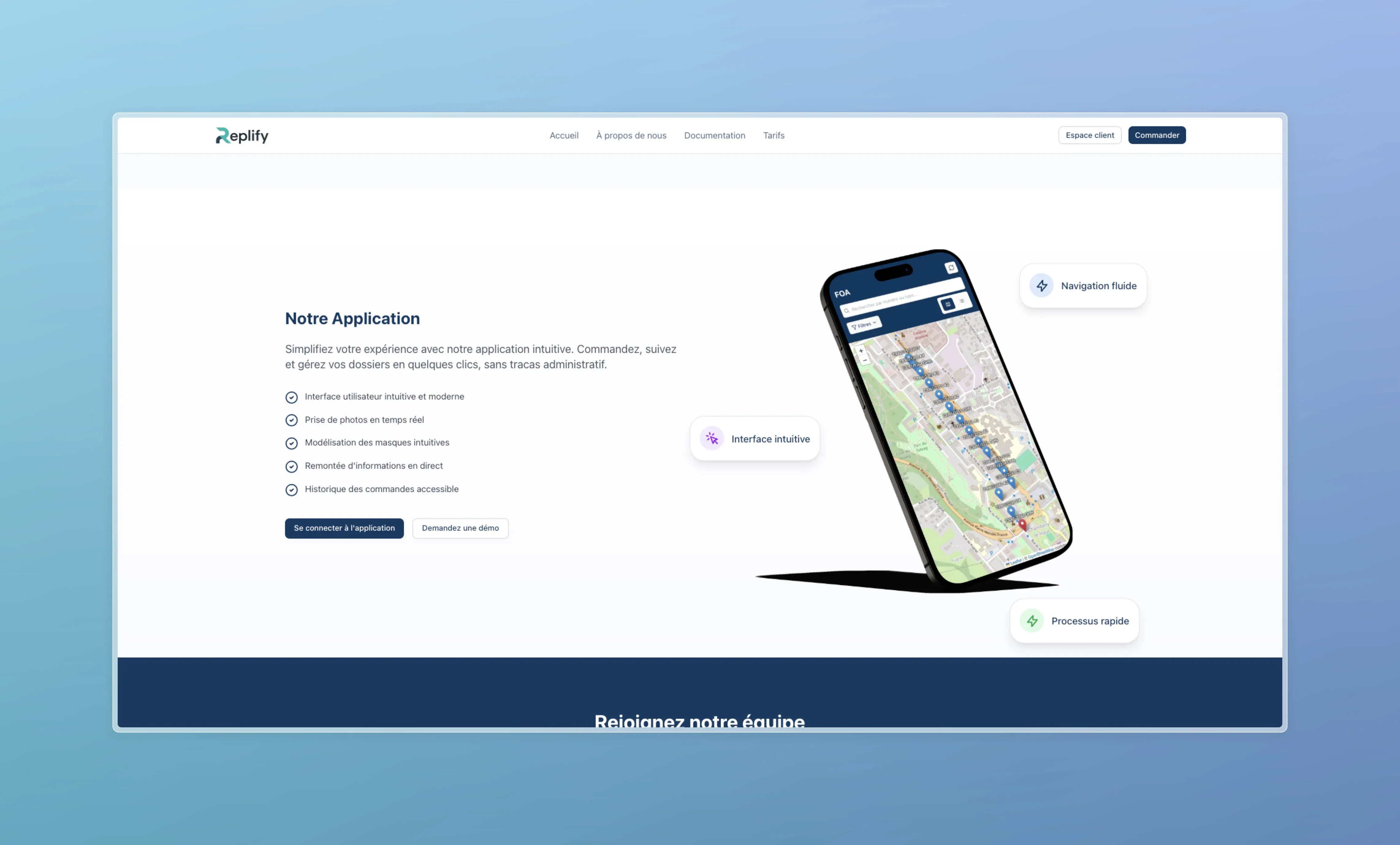 Présentation de l'application mobile Replify